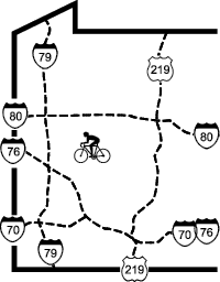 Map showing the trail location within the surrounding region providing context for the trail environment